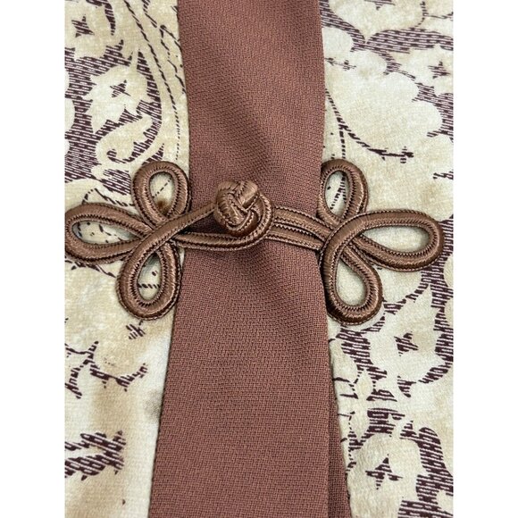 Saks Jandel Vtg Blazer 14 Silk Asian Style Animal Print Neutrals Shoulder Pads - Picture 10 of 16